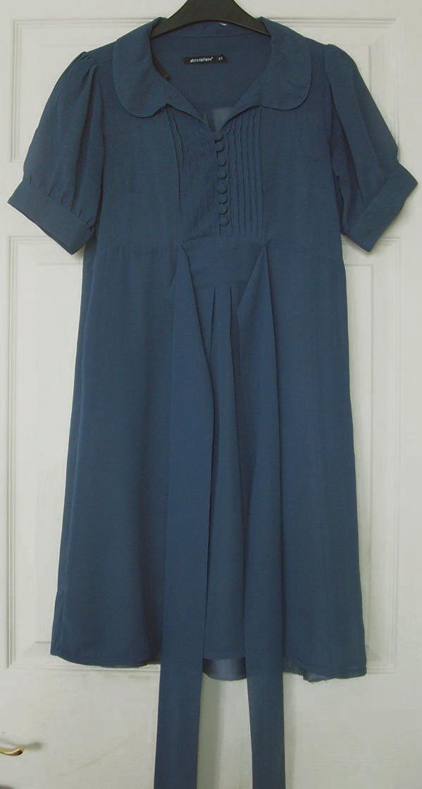 Preview of the first image of PRETTY LADIES PETROL BLUE DRESS BY ATMOSPHERE - SZ 8 B2.