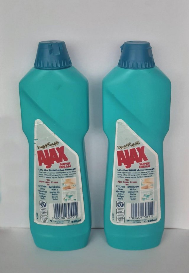 Image 2 of 2 Vintage 1970's/1980's Ajax Super cream Bottles