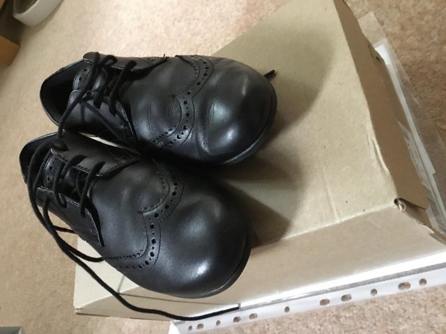 Image 2 of Girls’ black leather lace up school shoes - Clarks size 5.5F