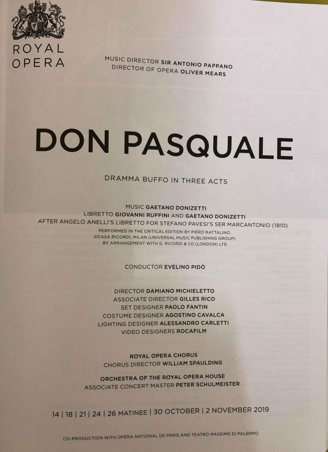 Image 2 of Don Pasquale, Royal Opera House Programme, 2019/20