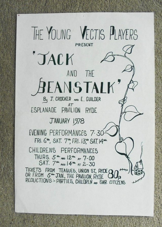Preview of the first image of 1978 Ryde players poster Jack & the Beanstalk.