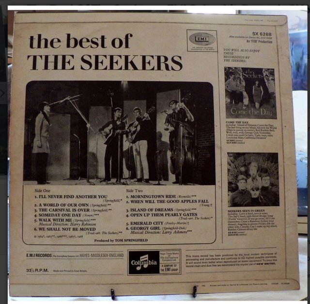 Image 2 of The Best Of The Seekers - EMI Columbia Records