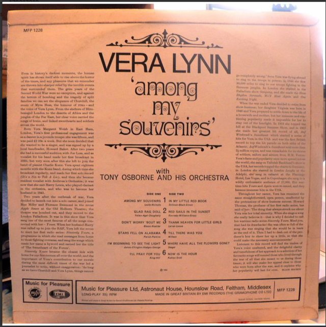 Image 2 of Vera Lynn - Among My Souviners - 1964 - MFP 1228