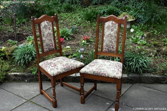 Image 4 of A SET OF FOUR OLD CHARM LIGHT OAK DINING TABLE CHAIRS