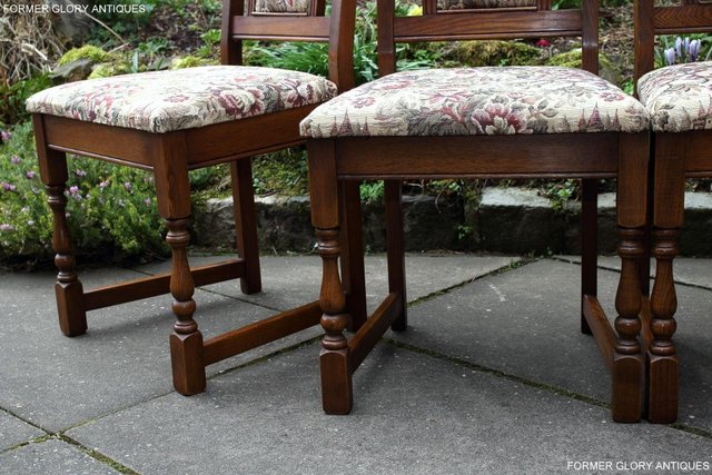 Image 5 of A SET OF FOUR OLD CHARM LIGHT OAK DINING TABLE CHAIRS