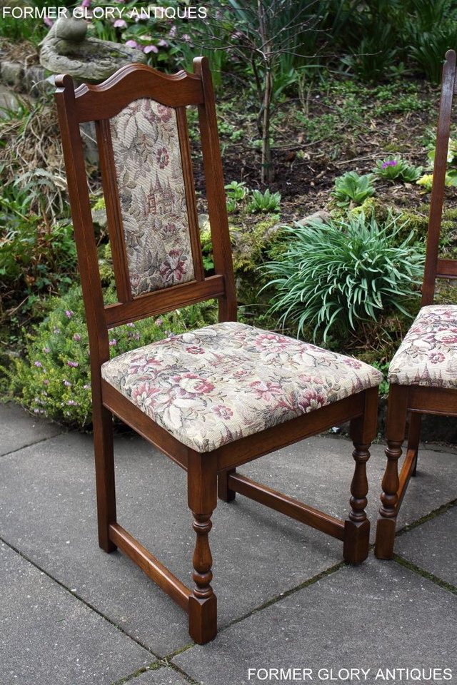 Image 9 of A SET OF FOUR OLD CHARM LIGHT OAK DINING TABLE CHAIRS