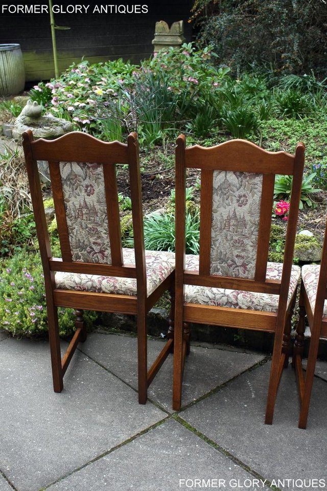 Image 13 of A SET OF FOUR OLD CHARM LIGHT OAK DINING TABLE CHAIRS