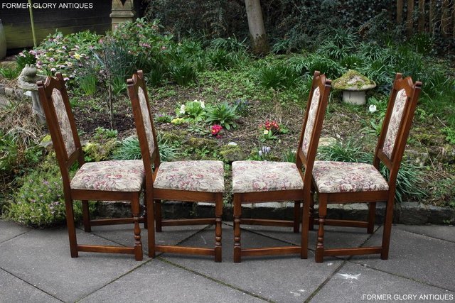 Image 14 of A SET OF FOUR OLD CHARM LIGHT OAK DINING TABLE CHAIRS