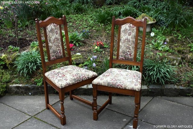 Image 17 of A SET OF FOUR OLD CHARM LIGHT OAK DINING TABLE CHAIRS