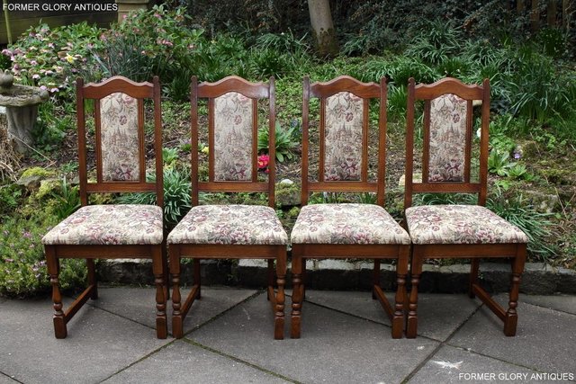Image 18 of A SET OF FOUR OLD CHARM LIGHT OAK DINING TABLE CHAIRS
