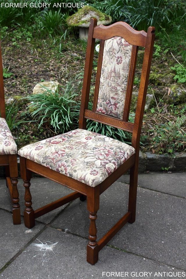 Image 20 of A SET OF FOUR OLD CHARM LIGHT OAK DINING TABLE CHAIRS