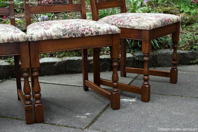 Image 23 of A SET OF FOUR OLD CHARM LIGHT OAK DINING TABLE CHAIRS
