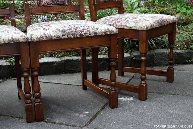 Image 29 of A SET OF FOUR OLD CHARM LIGHT OAK DINING TABLE CHAIRS