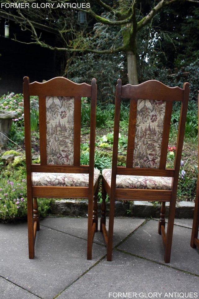 Image 39 of A SET OF FOUR OLD CHARM LIGHT OAK DINING TABLE CHAIRS