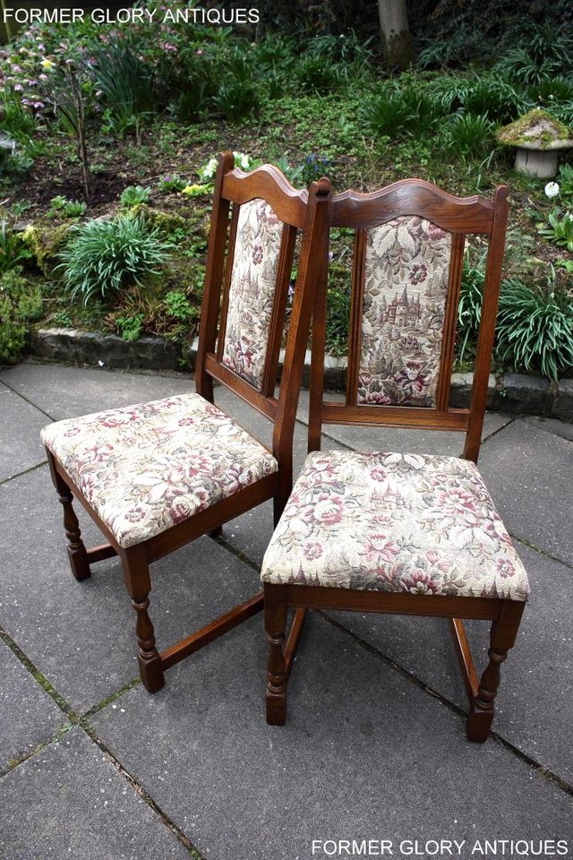 Image 42 of A SET OF FOUR OLD CHARM LIGHT OAK DINING TABLE CHAIRS