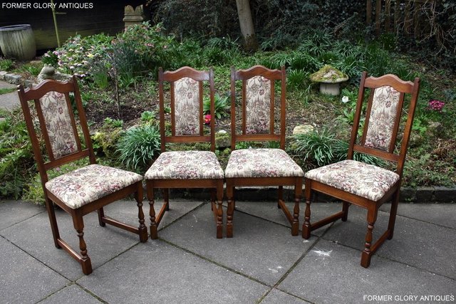 Image 46 of A SET OF FOUR OLD CHARM LIGHT OAK DINING TABLE CHAIRS