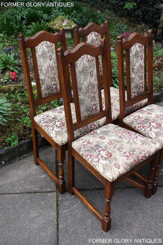 Image 49 of A SET OF FOUR OLD CHARM LIGHT OAK DINING TABLE CHAIRS