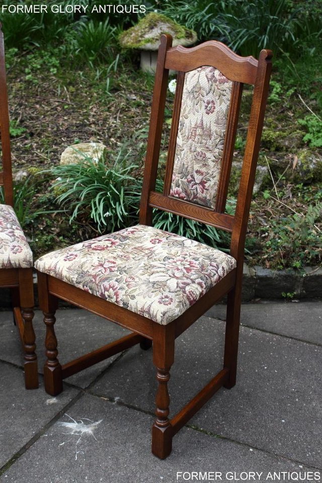 Image 55 of A SET OF FOUR OLD CHARM LIGHT OAK DINING TABLE CHAIRS