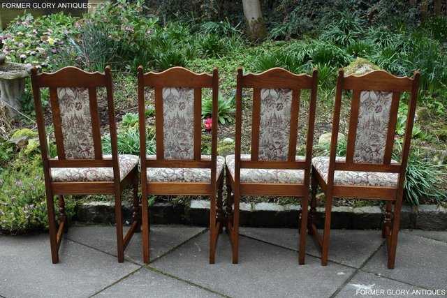 Image 56 of A SET OF FOUR OLD CHARM LIGHT OAK DINING TABLE CHAIRS
