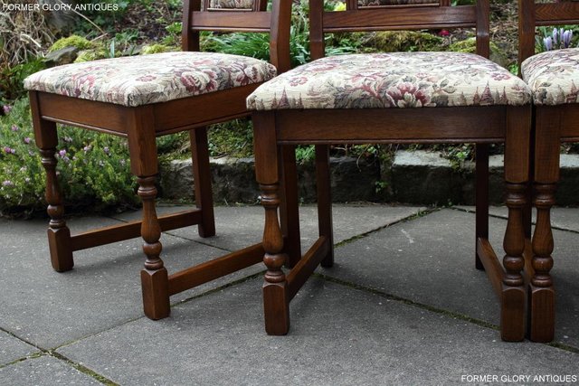 Image 59 of A SET OF FOUR OLD CHARM LIGHT OAK DINING TABLE CHAIRS