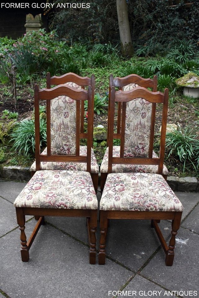 Image 62 of A SET OF FOUR OLD CHARM LIGHT OAK DINING TABLE CHAIRS