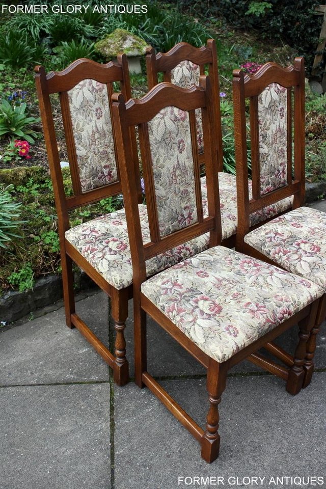 Image 74 of A SET OF FOUR OLD CHARM LIGHT OAK DINING TABLE CHAIRS