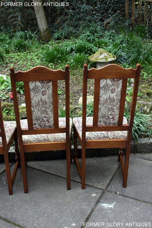 Image 79 of A SET OF FOUR OLD CHARM LIGHT OAK DINING TABLE CHAIRS
