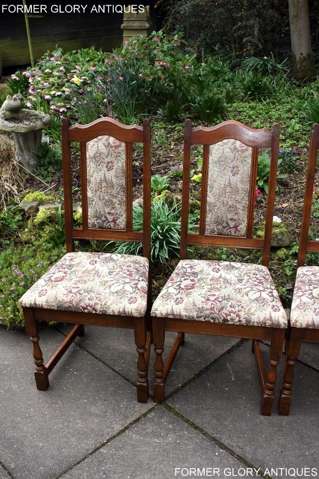 Image 80 of A SET OF FOUR OLD CHARM LIGHT OAK DINING TABLE CHAIRS