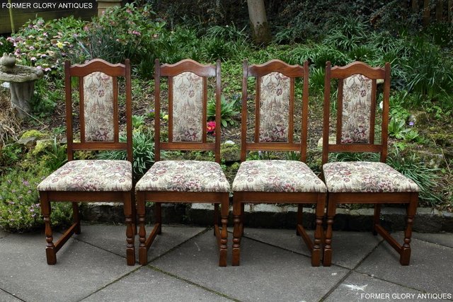 Image 90 of A SET OF FOUR OLD CHARM LIGHT OAK DINING TABLE CHAIRS