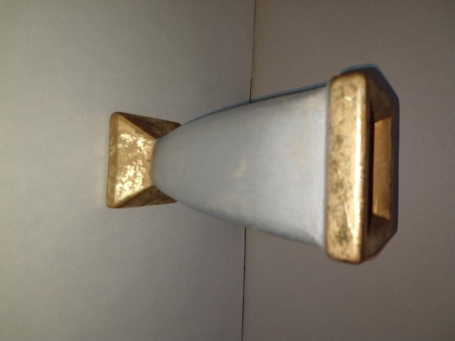 Image 2 of Gold and grey antique style pottery candle / tealight holder