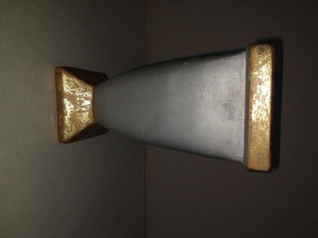 Image 3 of Gold and grey antique style pottery candle / tealight holder