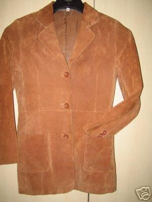 Preview of the first image of Superb Tan Suede Single Breasted Ladies Jacket UK 10 RRP£95.