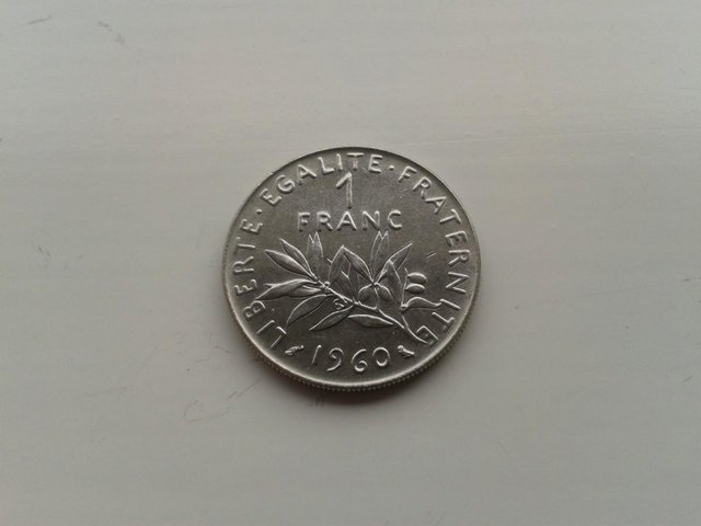 Preview of the first image of 1960 France 1 Franc Coin KM# 925.1 (aFDC).