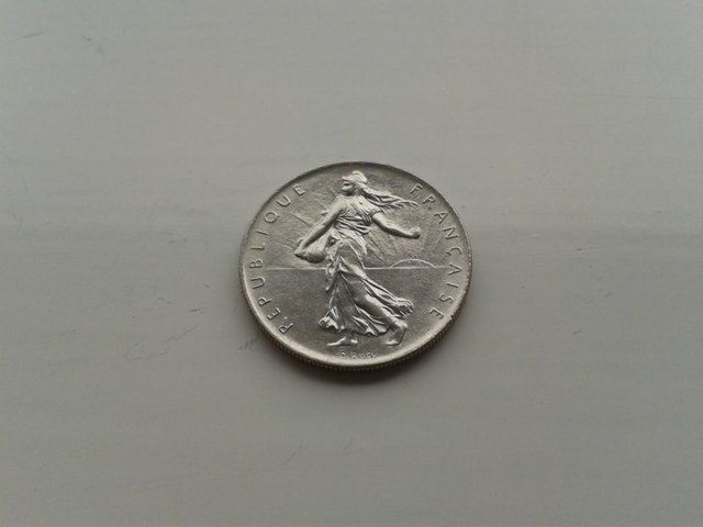 Image 2 of 1960 France 1 Franc Coin KM# 925.1 (aFDC)
