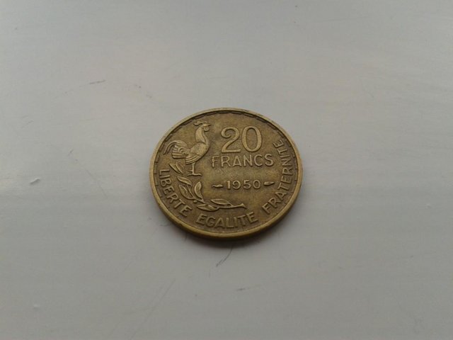 Preview of the first image of 1950 France 20 Francs Coin KM# 916.1 (Unc).