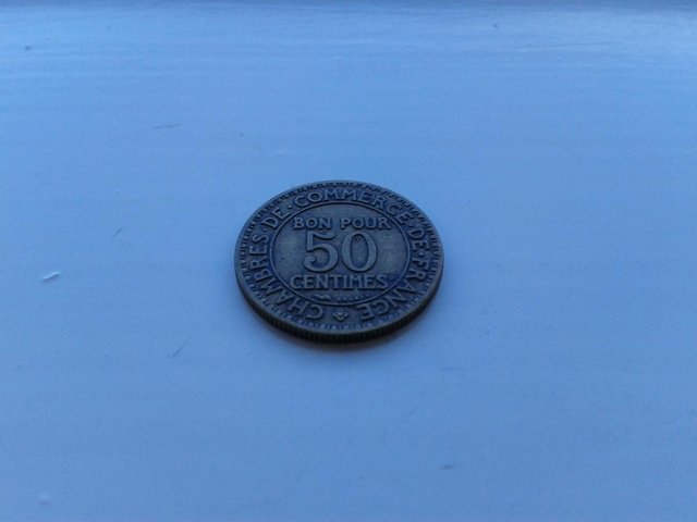 Preview of the first image of 1921 France 50 Centimes Coin KM# 884 (F+).