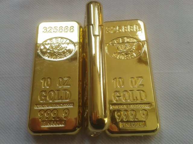 Image 3 of New super slim 24k Gold plated Ingot gas flint Lighter