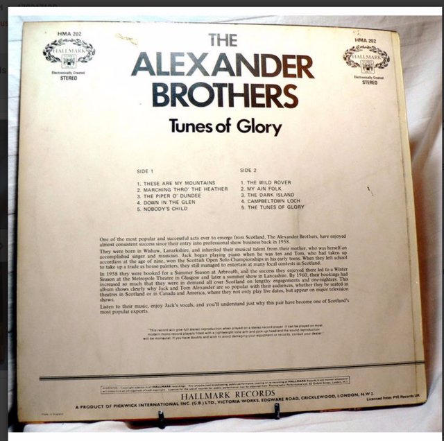 Image 2 of The Alexander Brothers - Tunes Of Glory 1969 - HMA 202
