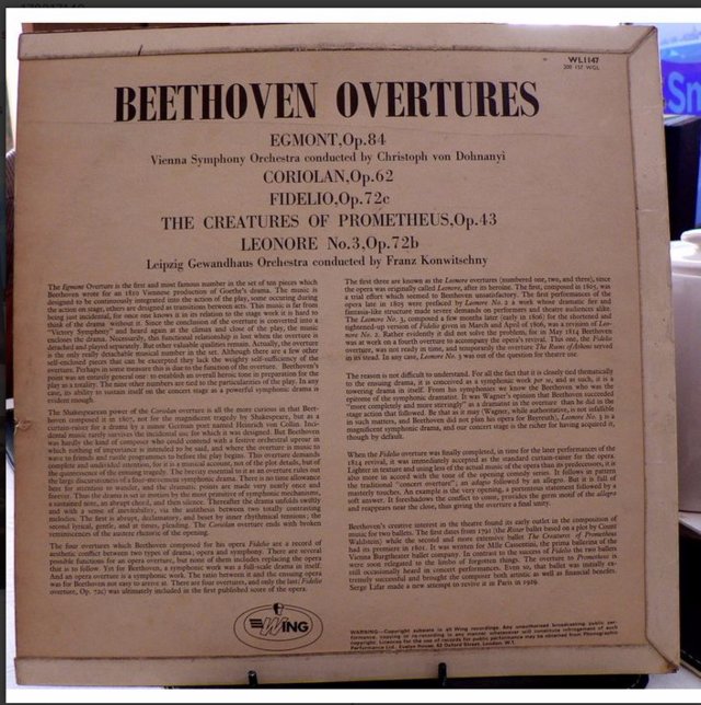 Image 2 of 5 Beethoven Overtures - Egmont Op 84 - Coriolan..Fidelio....