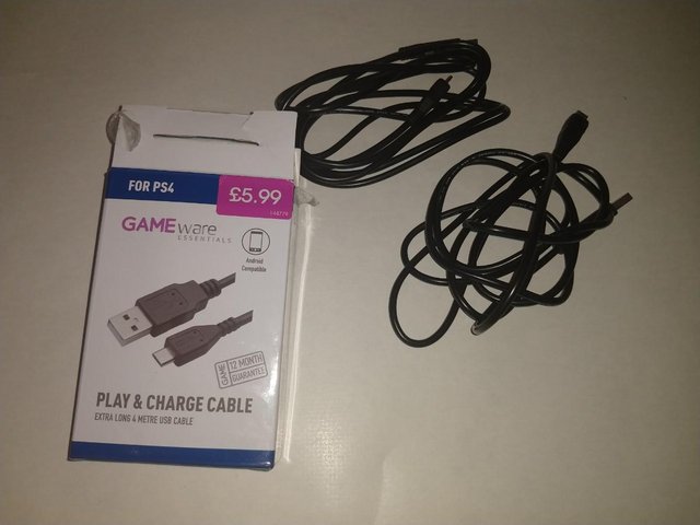 Image 2 of 2 x Gameware play and charge cable 4 m.