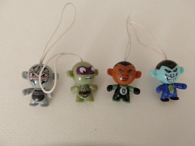 Preview of the first image of 4 x Kinder Egg Toys - DC, Marvel & Turtles -.