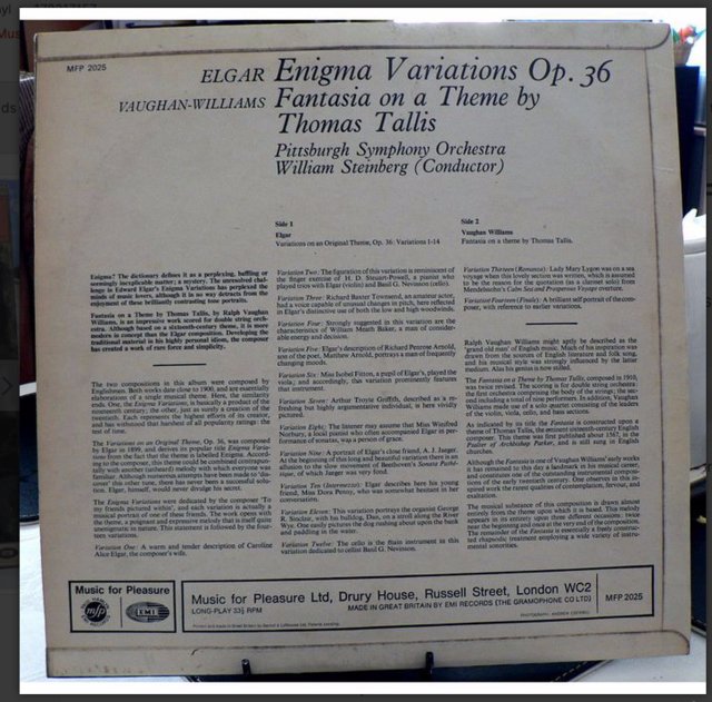 Image 2 of Elgar Enigma Variations Op. 36 - Vaughan Williams