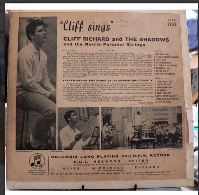 Image 2 of Cliff Sings - Cliff Richard And The Drifters - 1959