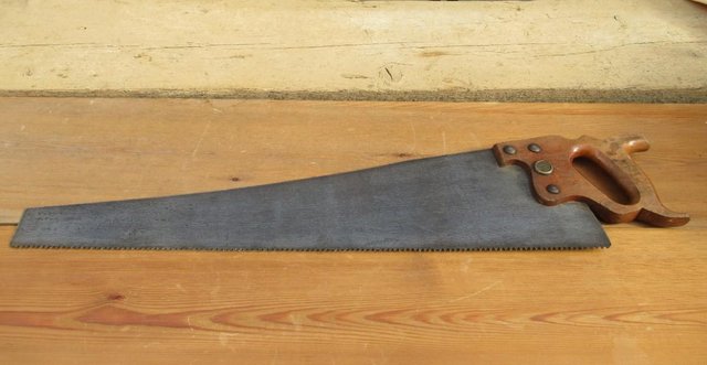 Preview of the first image of Hand Saw – 24” Warranted Superior – Vintage.