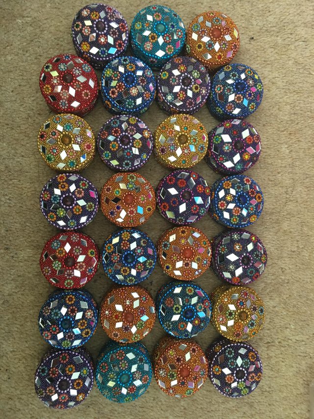 Preview of the first image of Gift tin/ box / tin containers / trinket embellished in bead.