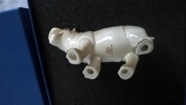 Image 2 of VINTAGE HUTSCHENREUTHER PORCELAIN ANIMAL FIGURE OF A Hippopo