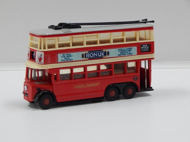 Preview of the first image of SCALE MODEL BUS:1931 LONDON TRANSPORT AEC TROLLEYBUS.