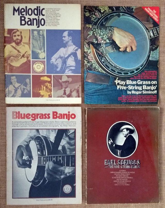 Preview of the first image of 4 Bluegrass banjo tutor books.