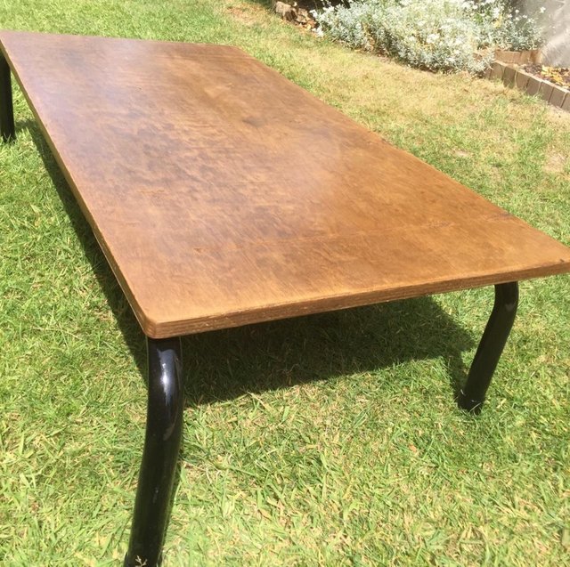 Preview of the first image of Old wooden topped school table..