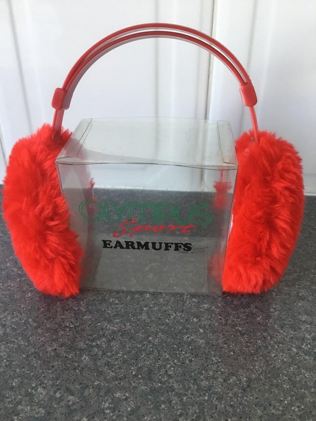 Preview of the first image of Brand new Olympus Sport Earmuffs – Red.